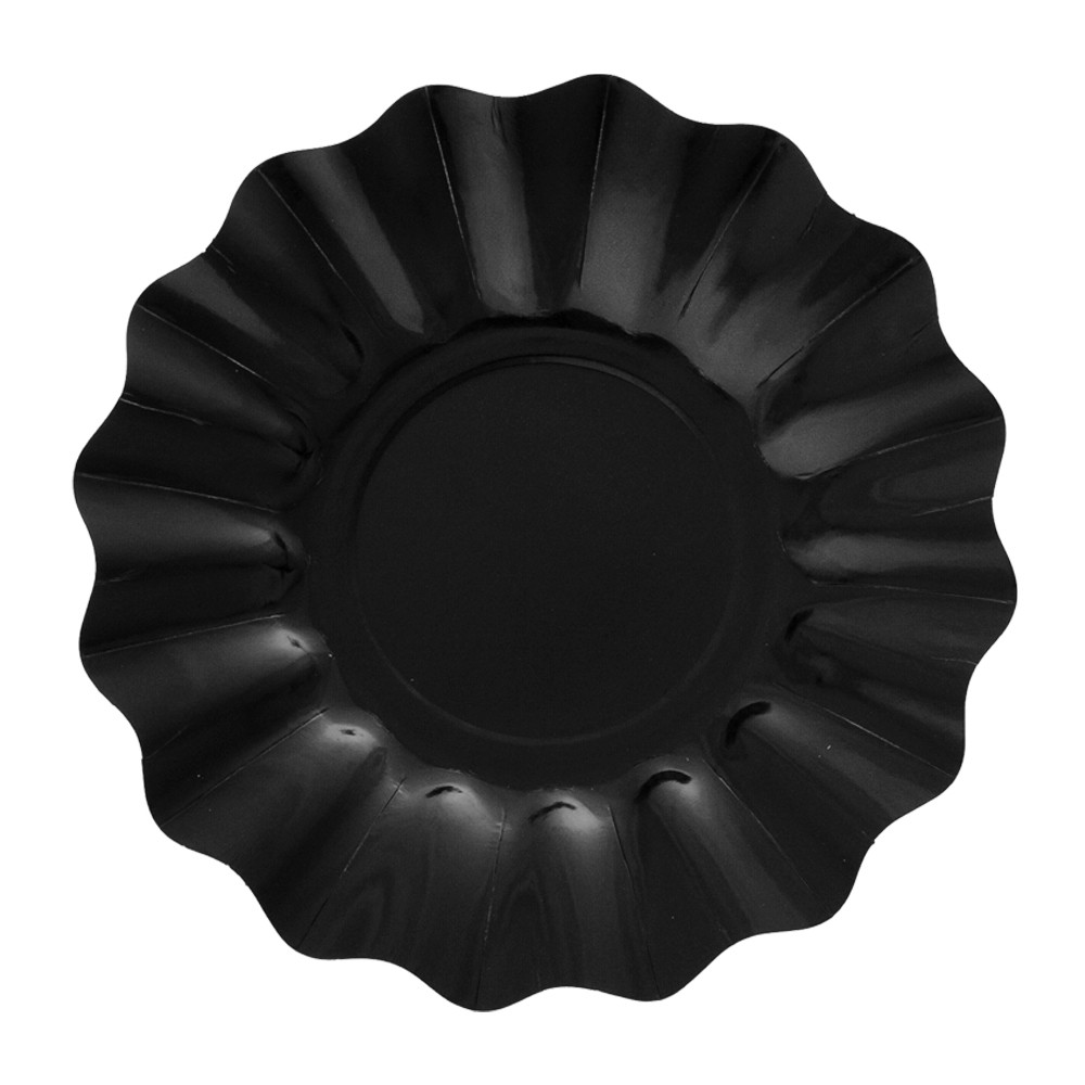 Assiettes Carton Ondul Cm Noir