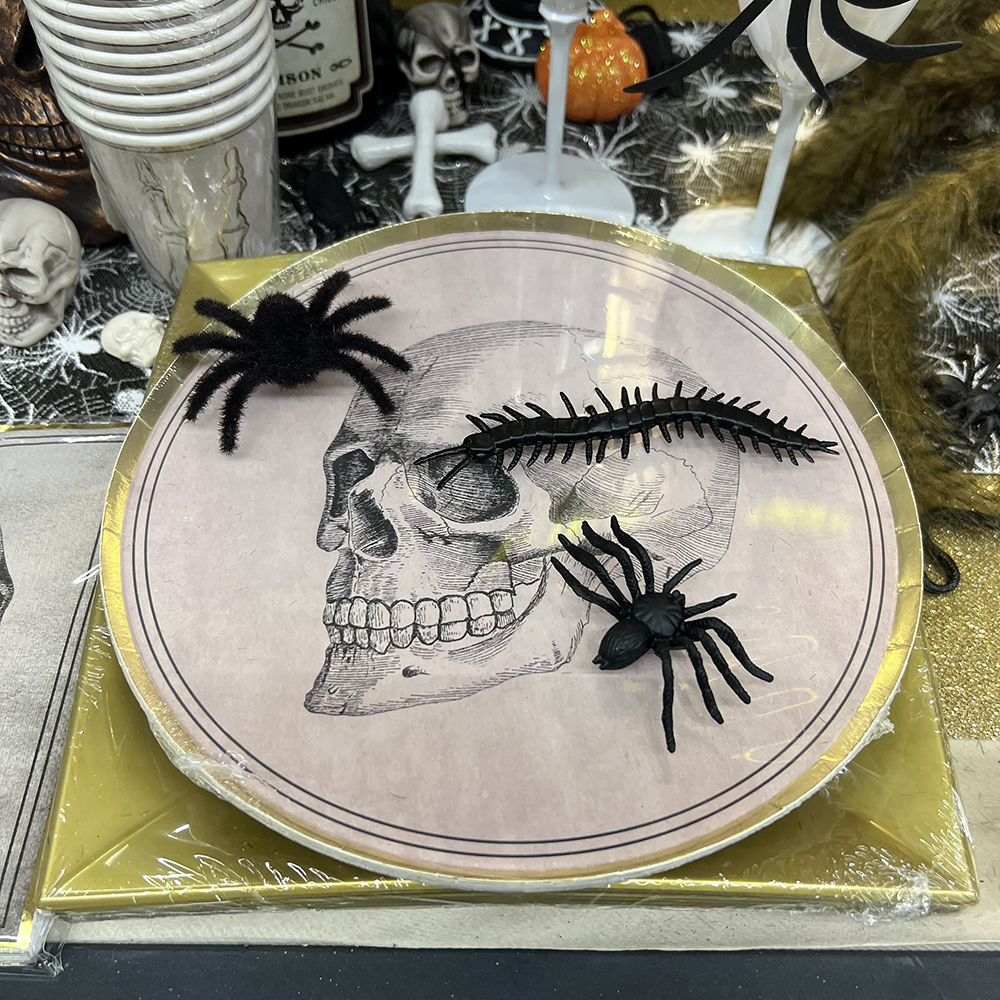 Citrouille en résine et araignée For Living, noir/blanc, 9 po, décoration  intérieure pour l'Halloween