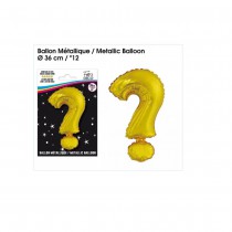 BALLON ALUMINIUM SIGLE INTERROGATION 36CM OR