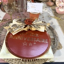 10 ASSIETTES ANNIVERSAIRE STAR 22.5CM TERRACOTTA