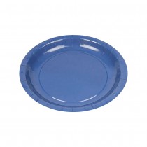 10 ASSIETTES CARTON BIO ROND 20CM BLEU MARINE