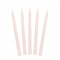 10 BOUGIES FLAMBEAUX CONIQUE 5H 24CM NUDE