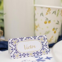 10 MARQUE-PLACES CARTON DOLCE VITA 8X4CM BLEU