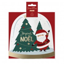 10 SERVIETTES PAPIER BOULE À NEIGE JOYEUX NOËL