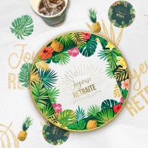 10 SERVIETTES PAPIER RETRAITE TROPICAL 33CM