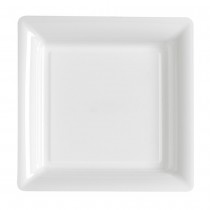 12 ASSIETTES PLATES CARRÉES RÉUTILISABLES 24CM BLANC