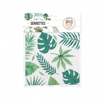 12 SERVIETTES PAPIER EXOTIQUE PARTY 33CM VERT