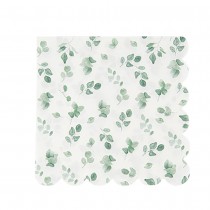 16 SERVIETTES PAPIER FESTON BOTANIC 33CM SAUGE