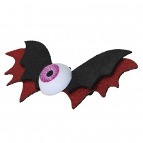 2 BARRETTES CHAUVE-SOURIS ?\'IL 10CM ROUGE NOIR