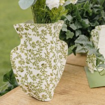 2 CACHE-VASES PAPIER BOTANIC 24X24CM PISTACHE