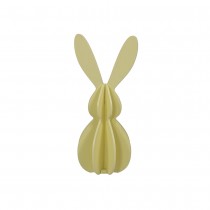 2 CENTRES TABLE LAPIN SILHOUETTE BOIS 17.5CM JAUNE