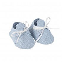 2 CONTENANTS TISSU CHAUSSURES BÉBÉ 8.5X4.5CM BLEU