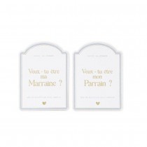 2 STICKERS BOUTEILLE PARRAIN MARRAINE 11CM BLEU