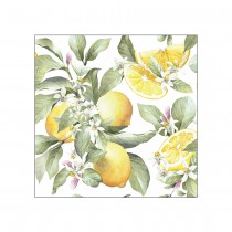 20 SERVIETTES PAPIER CITRONS 33CM