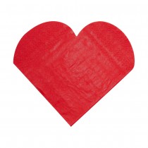 20 SERVIETTES PAPIER COEUR 31.7CM ROUGE