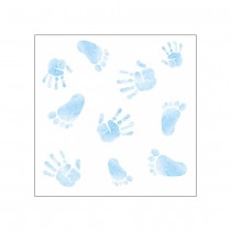 20 SERVIETTES PAPIER MAINS PIEDS BÉBÉ 33CM BLEU