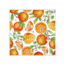 20 SERVIETTES PAPIER ORANGES JUTEUSES 33CM