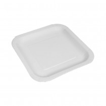 25 ASSIETTES CARRÉES CARTON BIO 20CM BLANC