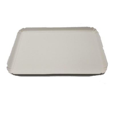 Plateau en carton argenté 32 x 42 cm apte au contact alimentaire de notre  vaisselle jetable.