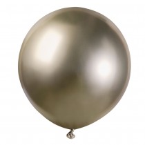 3 BALLONS BIO SHINY BRILLANT 48CM PLATINE