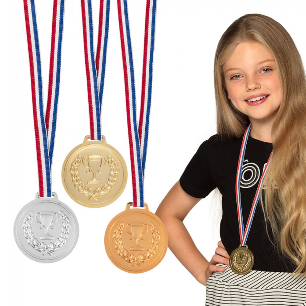 3 Pièces Médailles de Récompense en Métal,Medaille Enfant Metal,Médailles  Métal,pour Toute Compétition,Sport,Parti(Or + Argent + Bronze)