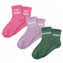 3 PAIRES DE CHAUSSETTES PAILLETTES JOLIE MAMAN