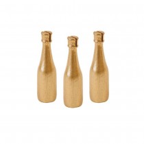 3 PORTE-NOMS BOUTEILLE DE CHAMPAGNE RÉSINE OR