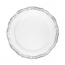 32 ASSIETTES RÉUTILISABLE ARISTOCRATE BLANC ARGENT