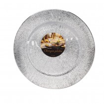 4 ASSIETTES DE PRÉSENTATION GLAMOUR 33CM ARGENT