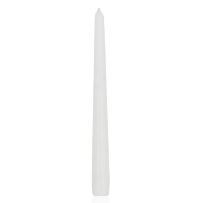 4 BOUGIES FLAMBEAUX NATURELLES 25CM 10H BLANC