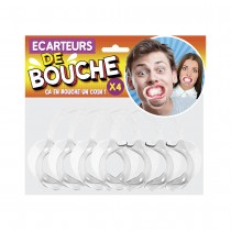 4 ÉCARTEURS DE BOUCHE PLASTIQUE TRANSPARENT