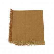 4 SERVIETTES COTON EFFILOCHÉ LAVABLE 45CM CAMEL