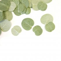 40 FEUILLES EUCALYPTUS TISSU VERT GRIS