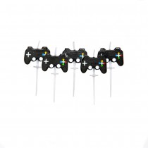 5 BOUGIES MANETTE JEUX VIDÉO 5.5CM NOIR