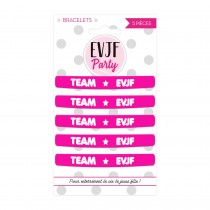 5 BRACELETS TEAM EVFJ PLASTIQUE ROSE