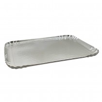 5 PLATS DE SERVICE CARTON 24X33CM ARGENT