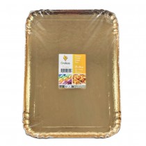 5 PLATS DE SERVICE CARTON 24X33CM OR