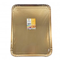 5 PLATS DE SERVICE CARTON 32X42CM OR