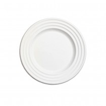 50 ASSIETTES VAGUE FIBRE DE CANNE BIO 18CM BLANC