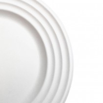 50 ASSIETTES VAGUE FIBRE DE CANNE BIO 23CM BLANC