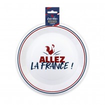 6 ASSIETTES CARTON COCORICO FRANCE SUPPORTER 23CM