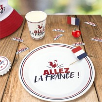 6 ASSIETTES CARTON COCORICO FRANCE SUPPORTER 23CM