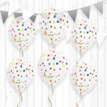 6 BALLONS CONFETTIS MULTI