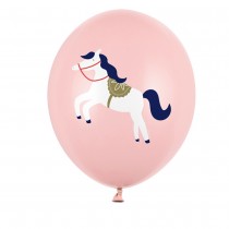 6 BALLONS LATEX CHEVAL 30CM ROSE