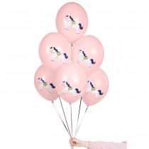 6 BALLONS LATEX CHEVAL 30CM ROSE