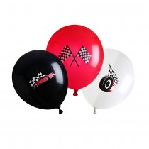 6 BALLONS LATEX COURSE FORMULE 1 30CM