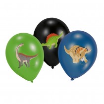 6 BALLONS LATEX DINOSAURES