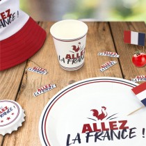 6 GOBELETS CARTON COCORICO FRANCE SUPPORTER 8.8CM