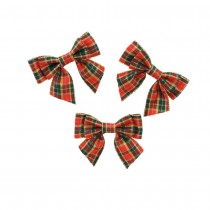 6 N?\'UDS POLYESTER TARTAN 6.5X6CM ROUGE