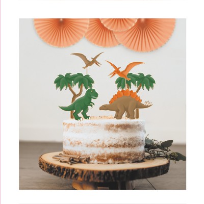 8 Sacs cadeaux en plastique anniversaire Dinosaures 16 x 22 cm :  Deguise-toi, achat de Decoration / Animation